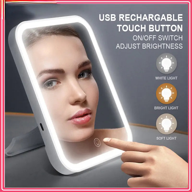 Smart Makeup Mirror - Portable Lighted Mirror with Touch Screen