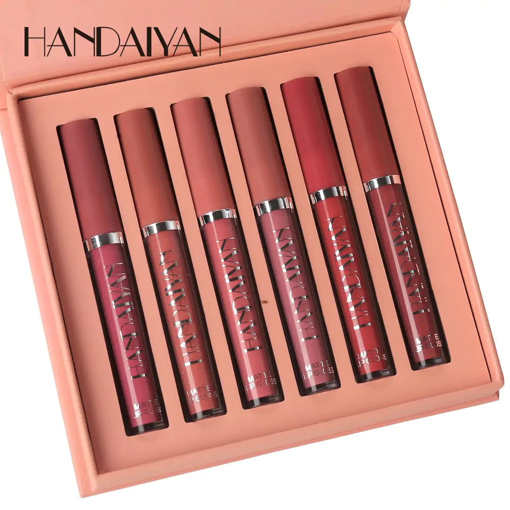 6 Colors/Sets Fashion Liquid Lipstick Lipgloss Set - Long-lasting, Waterproof, High-Shine
