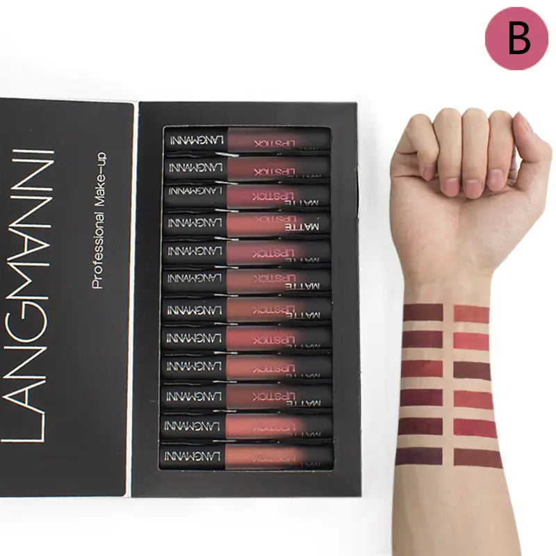 12-Piece Lipstick Set - Long-Lasting and Moisturising Lip Colours