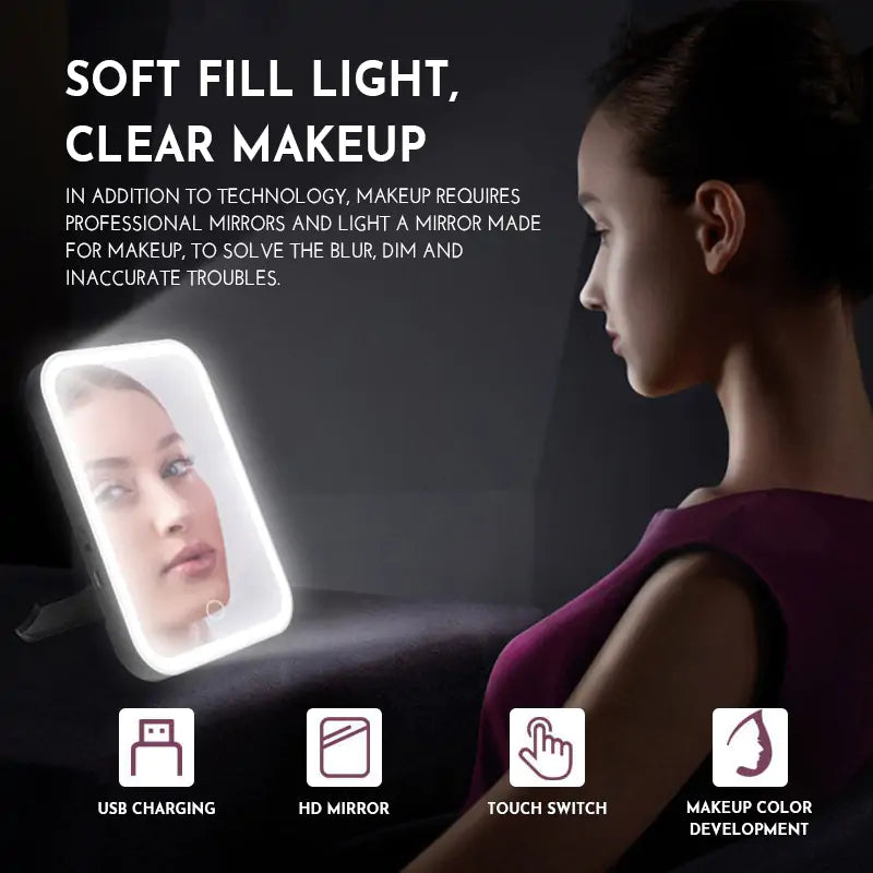 Smart Makeup Mirror - Portable Lighted Mirror with Touch Screen