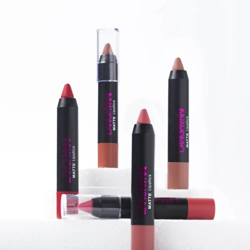 Langmanni 12-Pieces Sexy Matte Lipstick - Vibrant & Long-Lasting Colors