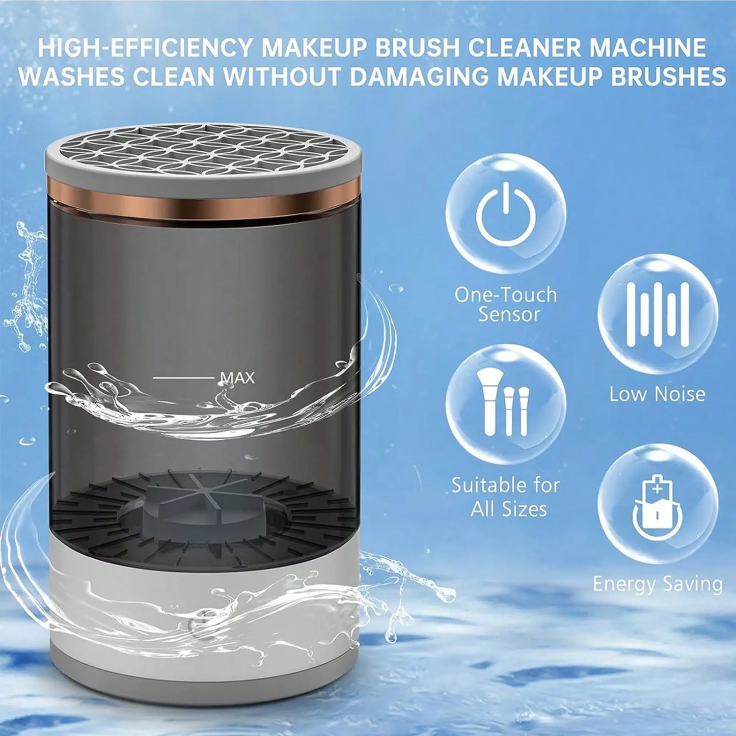 3-in-1 Automatic Makeup Brush Cleaning and Drying Stand - Effortless Brush Care
