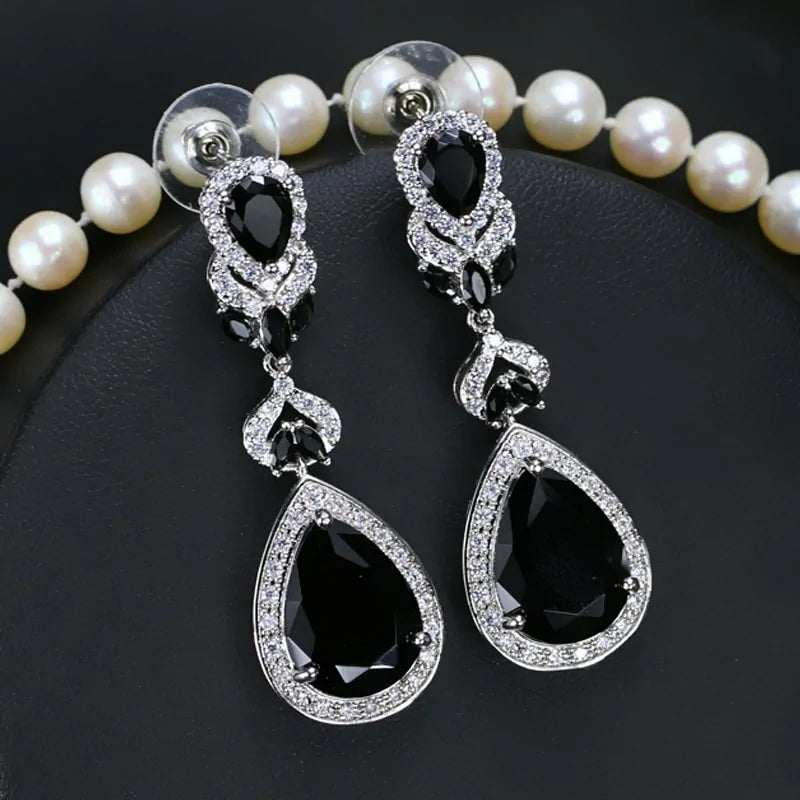 Crystal Bridal Long Earrings