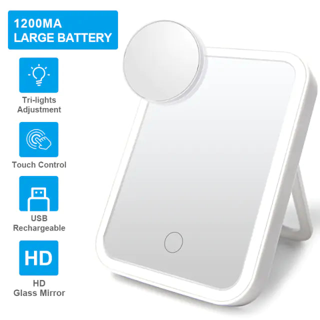 Smart Makeup Mirror - Portable Lighted Mirror with Touch Screen