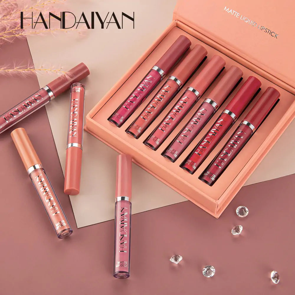 6 Colors/Sets Fashion Liquid Lipstick Lipgloss Set - Long-lasting, Waterproof, High-Shine