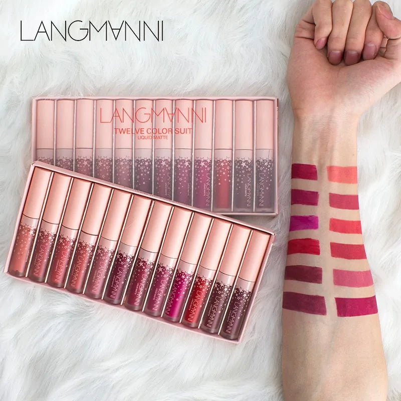 12-Piece Lipstick Set - Long-Lasting and Moisturising Lip Colours