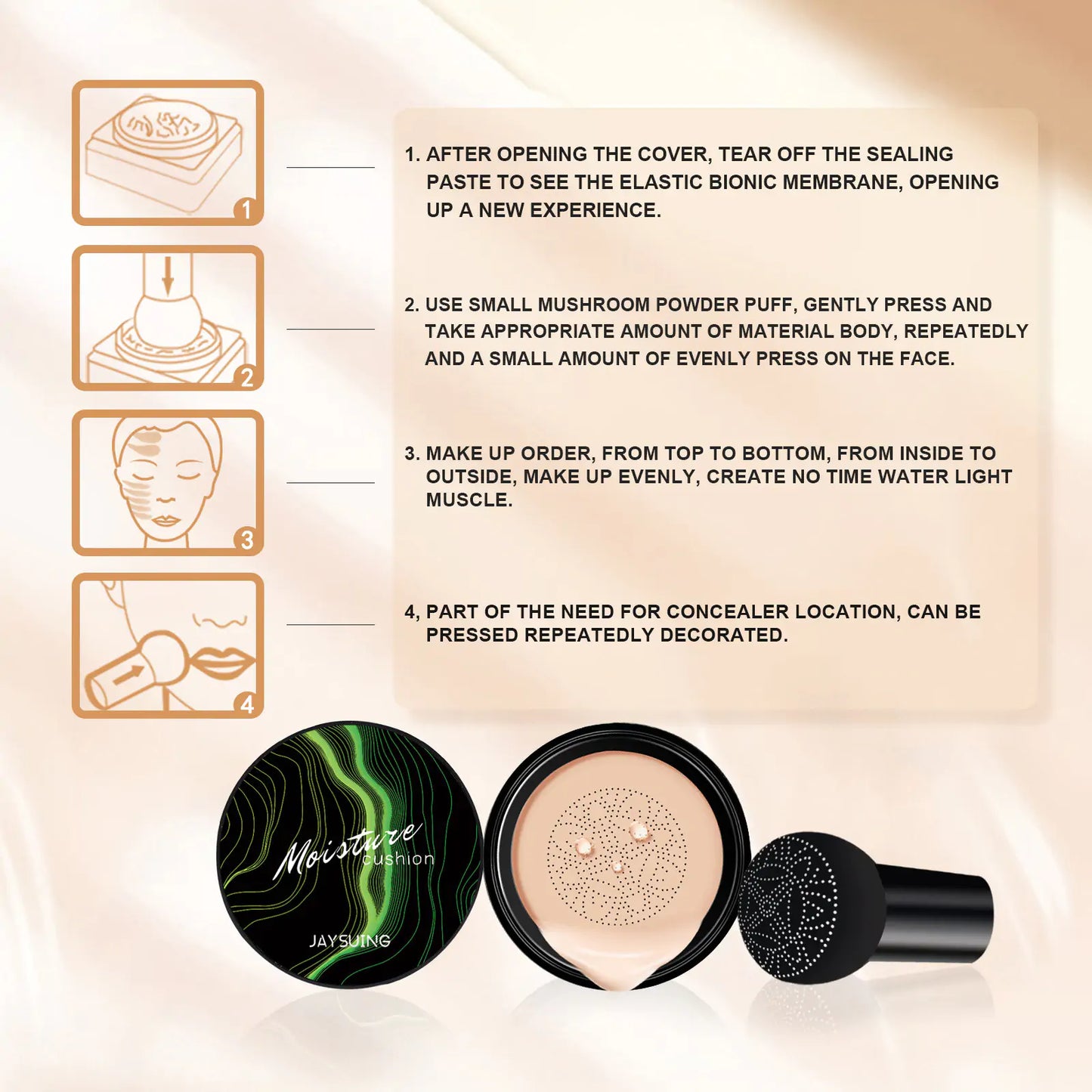 Moisturizing Cream Concealer Makeup - Multitasking CC Cream with SPF50