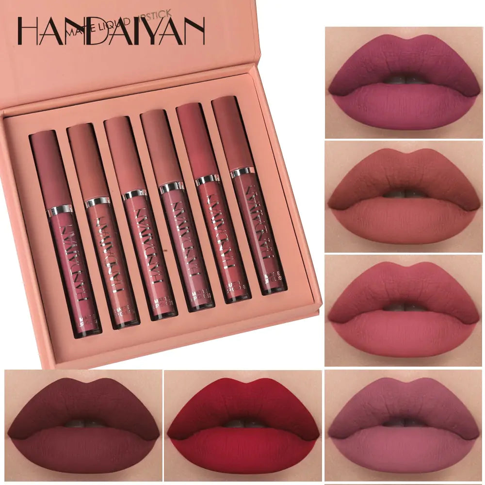 6 Colors/Sets Fashion Liquid Lipstick Lipgloss Set - Long-lasting, Waterproof, High-Shine