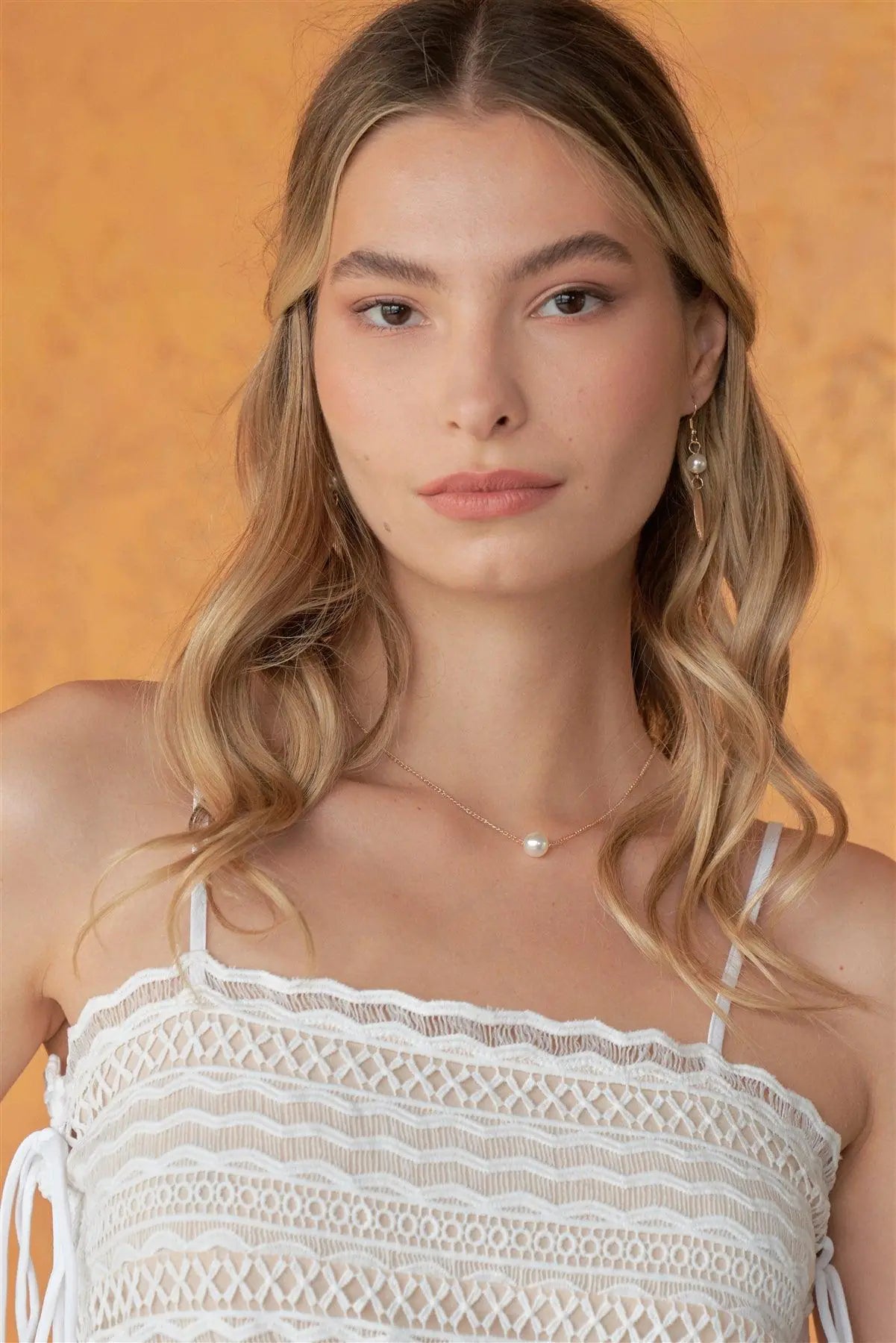 Gold & Pearl Feather Drop Earrings