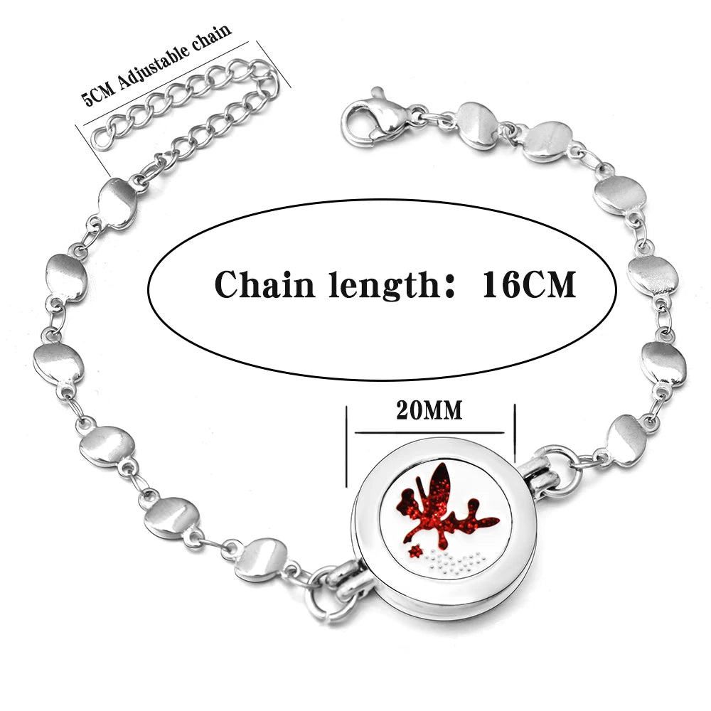 Adjustable Aromatherapy Bracelet - Stainless Steel Essential Oil Diffuser Jewelry