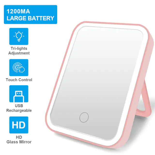 Smart Makeup Mirror - Portable Lighted Mirror with Touch Screen