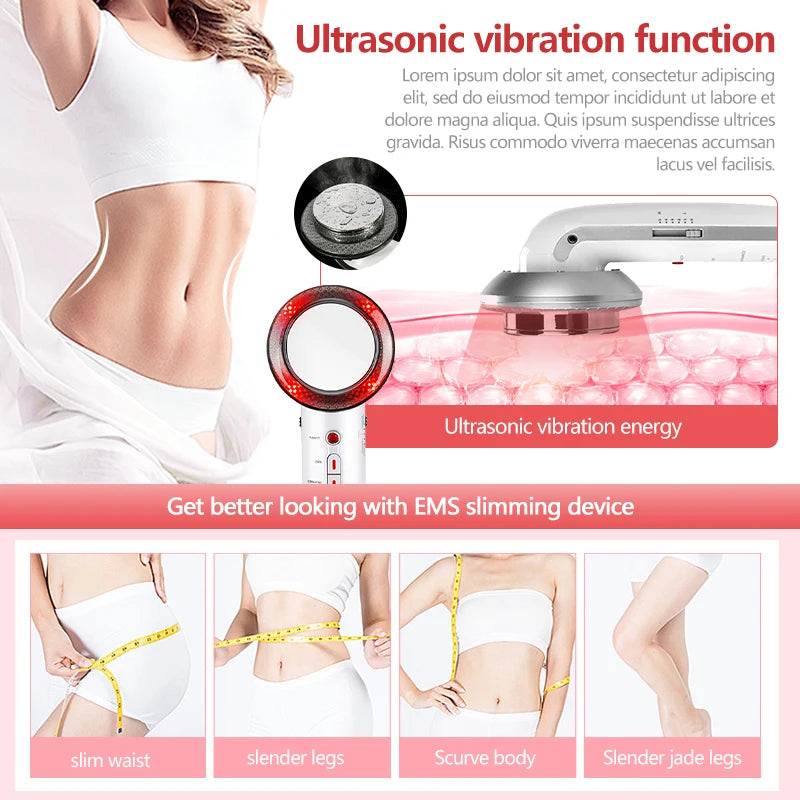 Ultrasound Cavitation EMS Face Body Slimming Massager - Toned, Sculpted Body