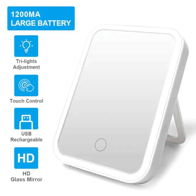 Smart Makeup Mirror - Portable Lighted Mirror with Touch Screen