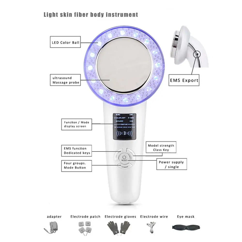 6-in-1 EMS Body Slimming Massager - RF Ultrasonic Cavitation & Anti-Cellulite Fat Burner