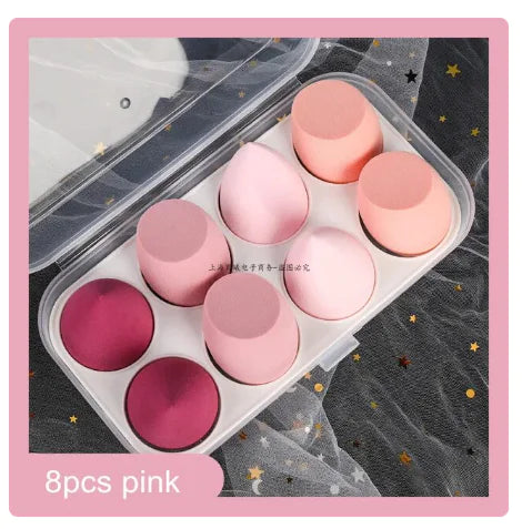 Pink Makeup Sponges Set - 8-Piece Professional Beauty Blender