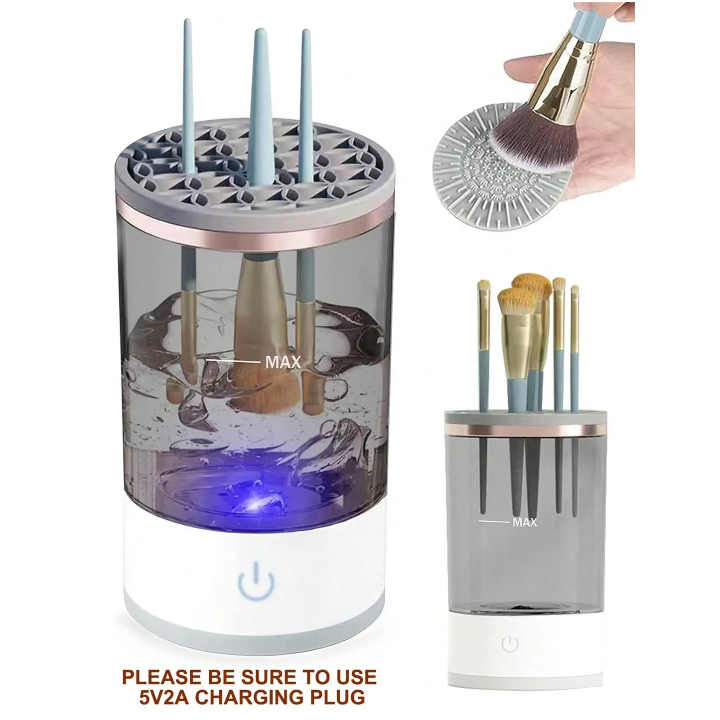 3-in-1 Automatic Makeup Brush Cleaning and Drying Stand - Effortless Brush Care