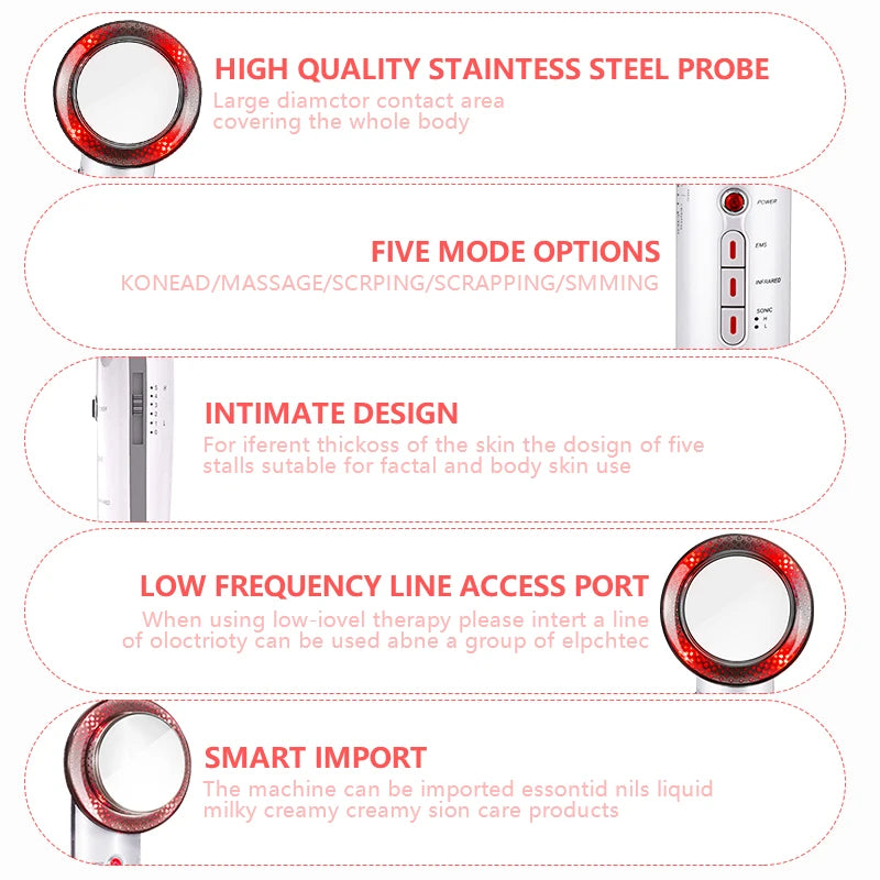 Ultrasound Cavitation EMS Face Body Slimming Massager - Toned, Sculpted Body