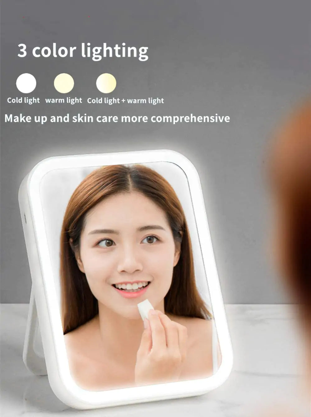 Smart Makeup Mirror - Portable Lighted Mirror with Touch Screen