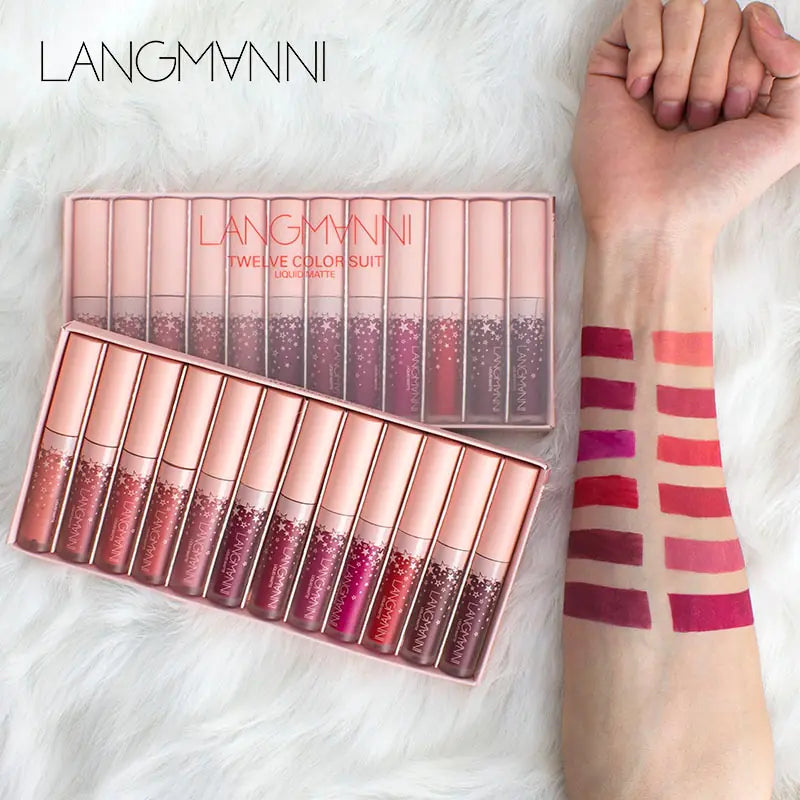 12-Piece Lipstick Set - Long-Lasting and Moisturising Lip Colours