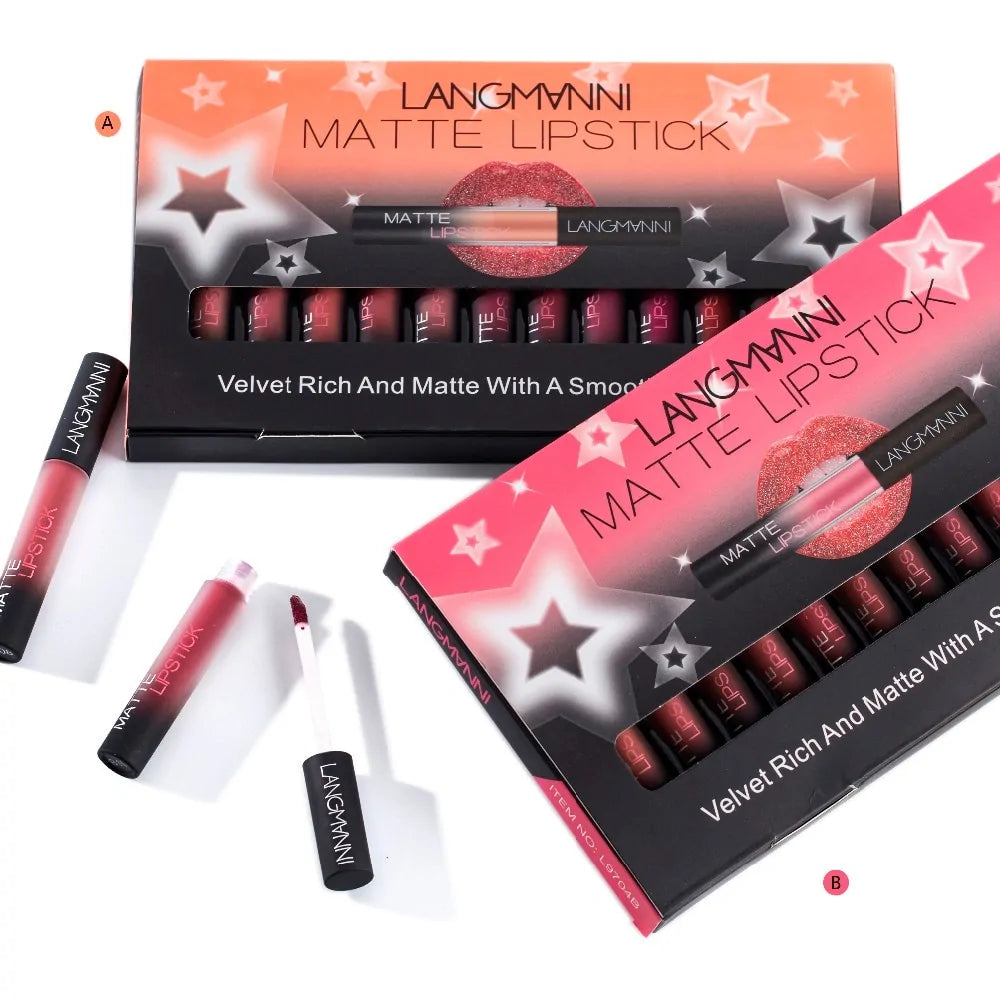 12-Piece Lipstick Set - Long-Lasting and Moisturising Lip Colours
