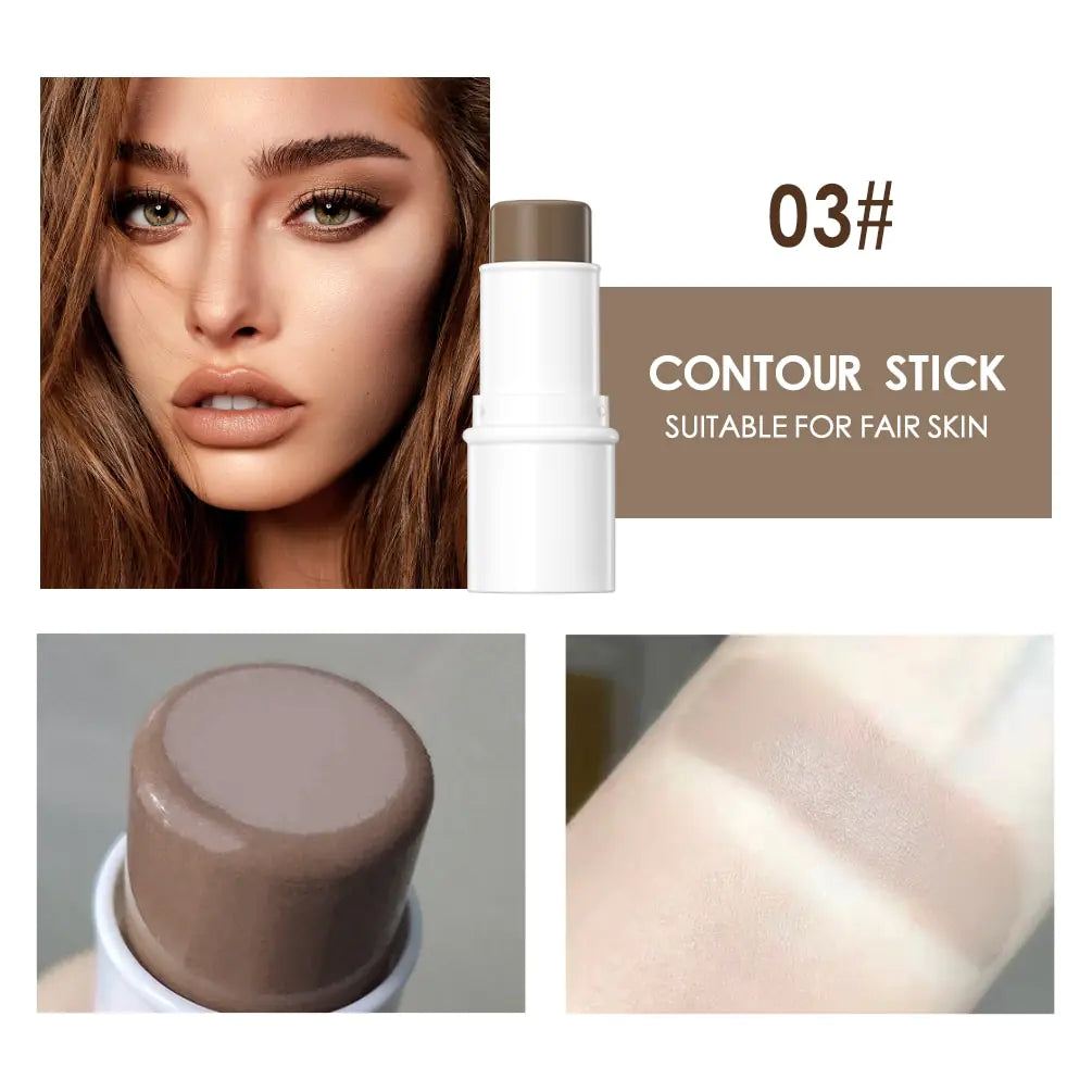 QIBEST Face Makeup Bronzer Stick - Cream Rouge Tint for Contouring & Highlighting