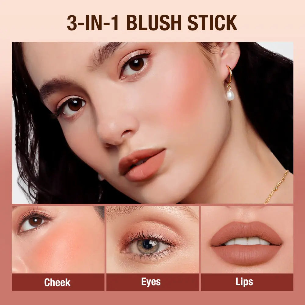 All-in-One Beauty Stick for Eyes, Lips, and Cheeks - Long-Lasting, Waterproof Makeup in 6 Shades