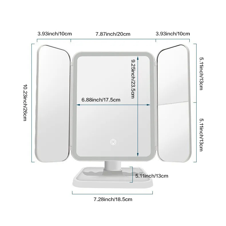 Smart Tri LED Makeup Mirror - Flawless Makeup & Precision Grooming
