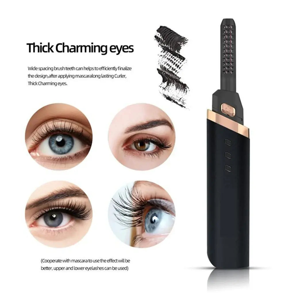 USB Charging Heated Eyelash Curler - Effortless, Long-Lasting Curls