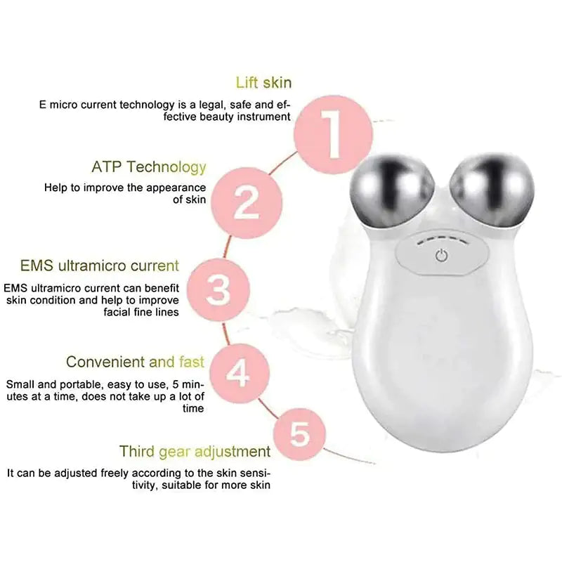 Beauty Microcurrent Facial Toning Massager - Lift, Firm, and Enhance Skin Glow