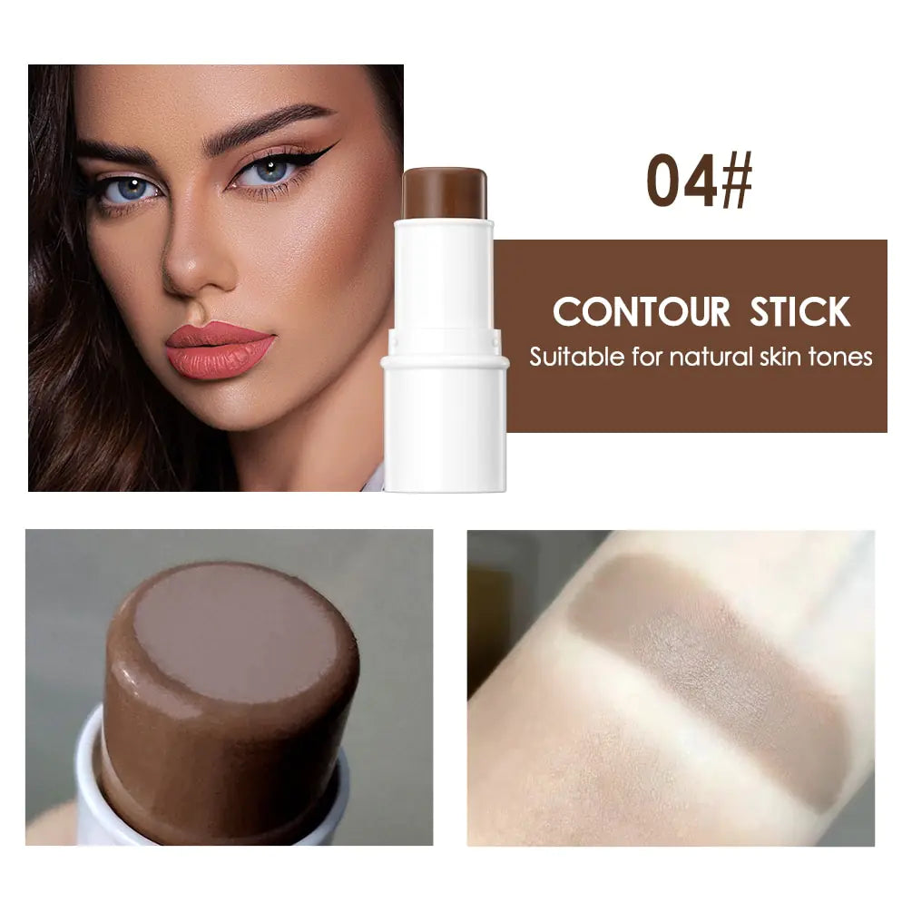 QIBEST Face Makeup Bronzer Stick - Cream Rouge Tint for Contouring & Highlighting