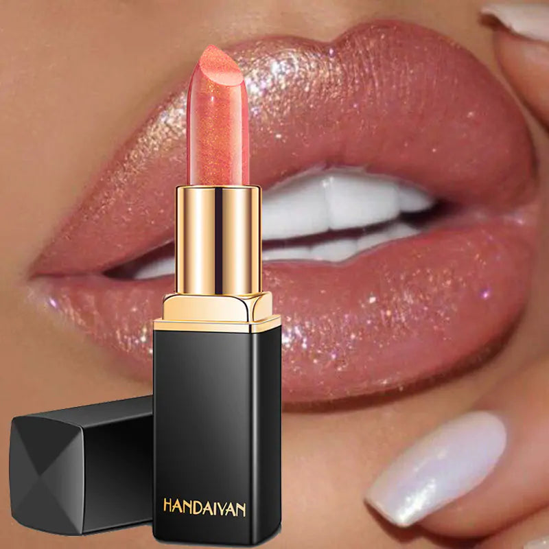 9 Colors Waterproof Glitter Lipstick - Vibrant and Long-lasting