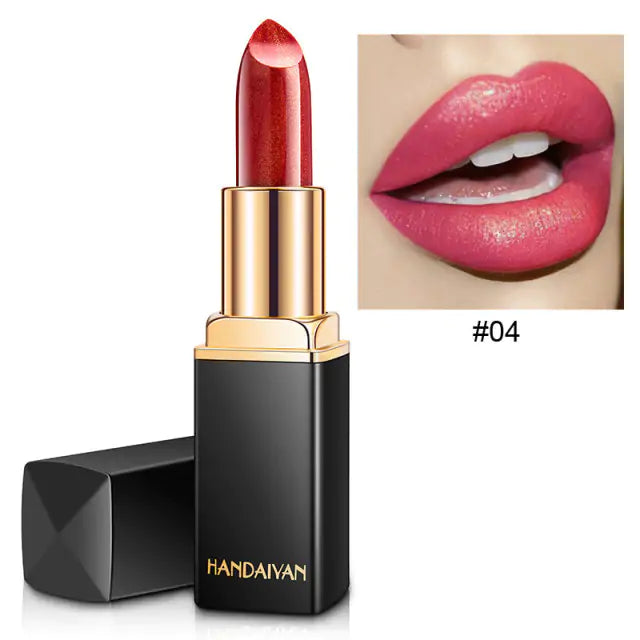 9 Colors Waterproof Glitter Lipstick - Vibrant and Long-lasting