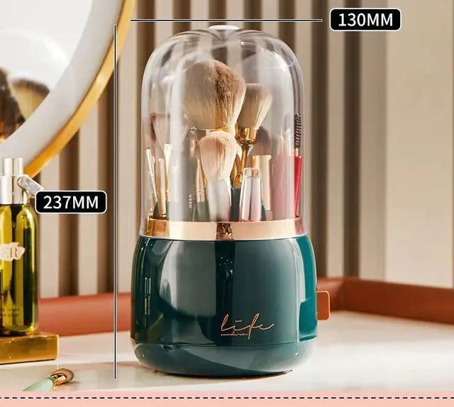 360° Rotating Luxury Brush Barrel Makeup Brush Storage Box - Elegant Cosmetic Organizer
