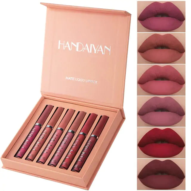 6 Colors/Sets Fashion Liquid Lipstick Lipgloss Set - Long-lasting, Waterproof, High-Shine