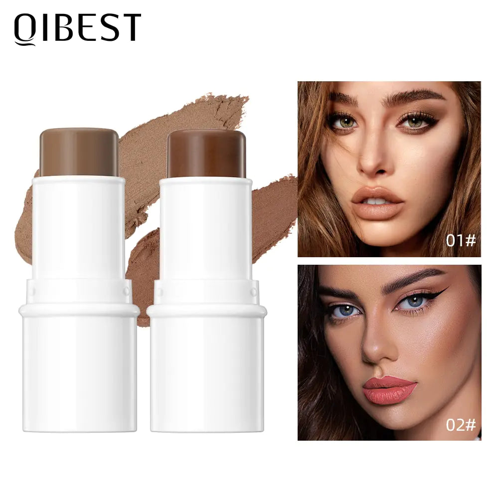 QIBEST Face Makeup Bronzer Stick - Cream Rouge Tint for Contouring & Highlighting