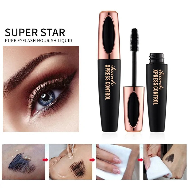 4D Silk Fiber Waterproof Mascara - Dramatic Length & Volume