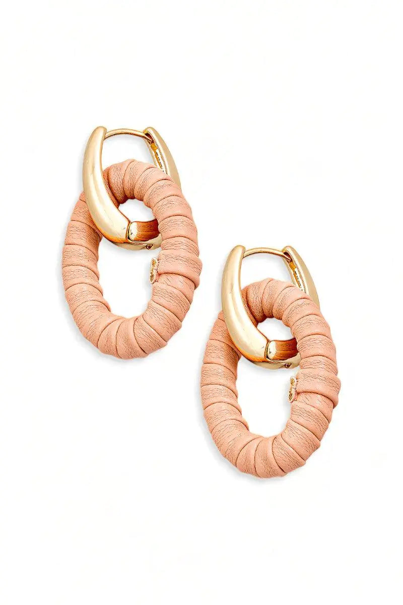 Oval Wrap Cutout Drop Hoop Earrings