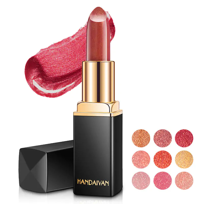 9 Colors Waterproof Glitter Lipstick - Vibrant and Long-lasting