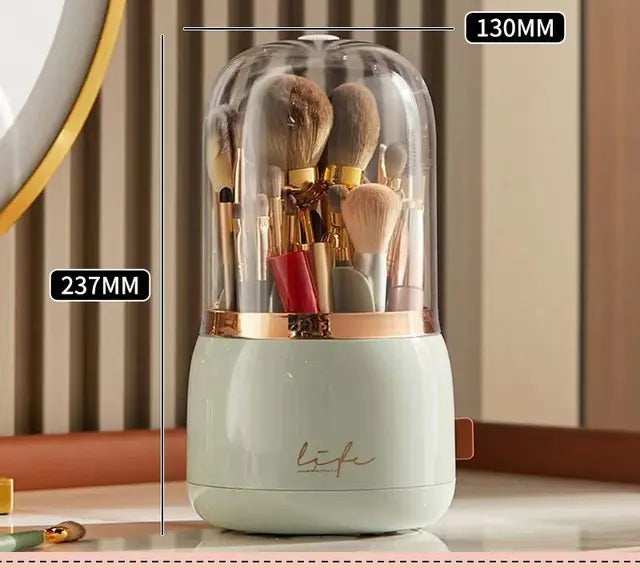 360° Rotating Luxury Brush Barrel Makeup Brush Storage Box - Elegant Cosmetic Organizer