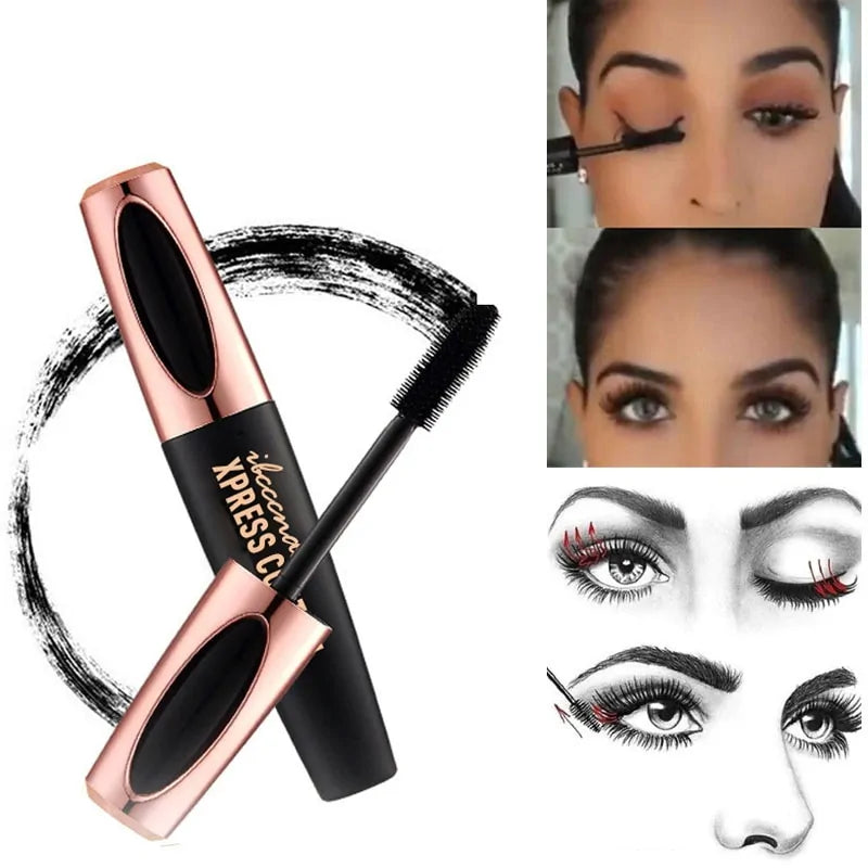 4D Silk Fiber Waterproof Mascara - Dramatic Length & Volume